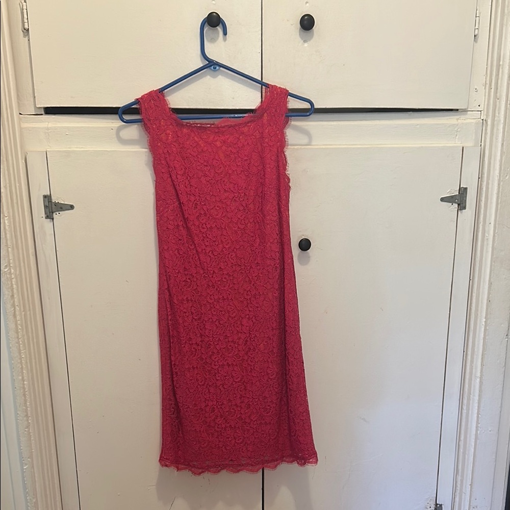 Adrianna Papell Red Lace Dress